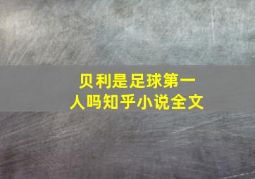 贝利是足球第一人吗知乎小说全文