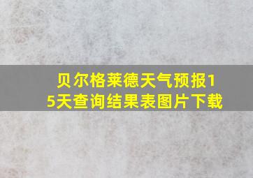 贝尔格莱德天气预报15天查询结果表图片下载