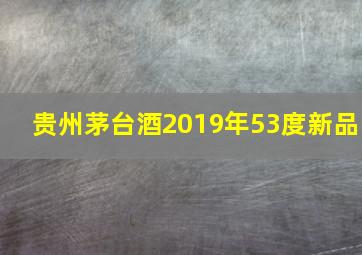 贵州茅台酒2019年53度新品