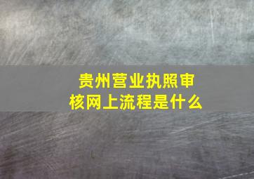 贵州营业执照审核网上流程是什么