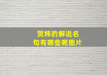 贺炜的解说名句有哪些呢图片