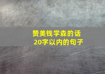 赞美钱学森的话20字以内的句子