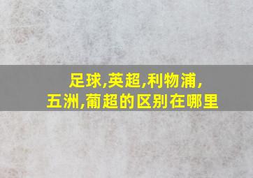 足球,英超,利物浦,五洲,葡超的区别在哪里