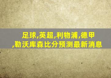 足球,英超,利物浦,德甲,勒沃库森比分预测最新消息