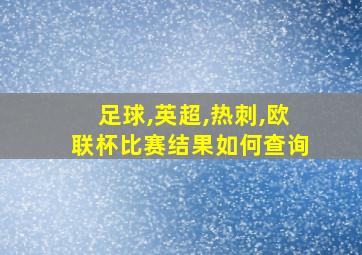 足球,英超,热刺,欧联杯比赛结果如何查询