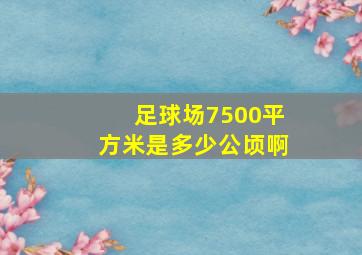 足球场7500平方米是多少公顷啊