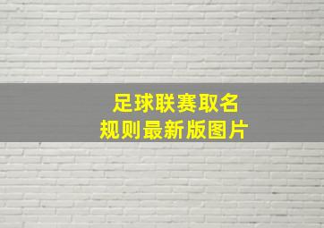 足球联赛取名规则最新版图片