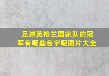 足球英格兰国家队的冠军有哪些名字呢图片大全