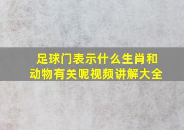 足球门表示什么生肖和动物有关呢视频讲解大全