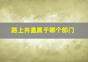 路上井盖属于哪个部门