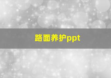 路面养护ppt