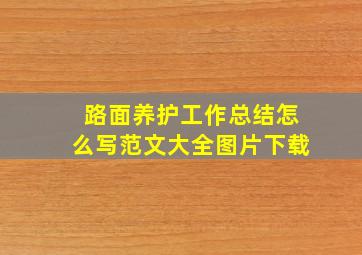 路面养护工作总结怎么写范文大全图片下载