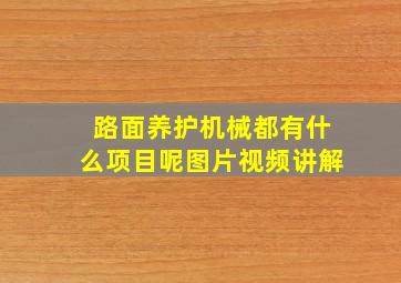 路面养护机械都有什么项目呢图片视频讲解