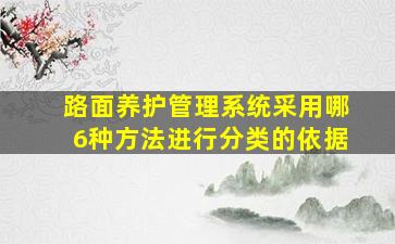 路面养护管理系统采用哪6种方法进行分类的依据