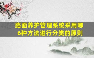 路面养护管理系统采用哪6种方法进行分类的原则