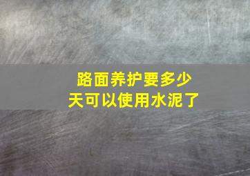 路面养护要多少天可以使用水泥了