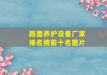 路面养护设备厂家排名榜前十名图片