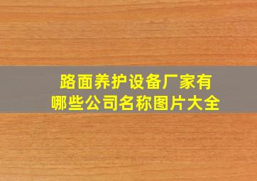 路面养护设备厂家有哪些公司名称图片大全