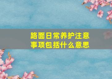 路面日常养护注意事项包括什么意思