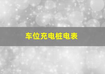 车位充电桩电表