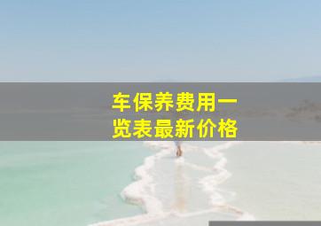 车保养费用一览表最新价格