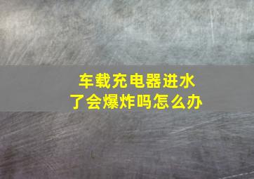 车载充电器进水了会爆炸吗怎么办