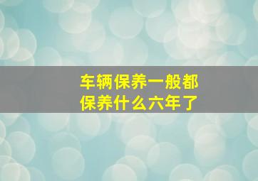 车辆保养一般都保养什么六年了