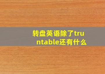 转盘英语除了truntable还有什么