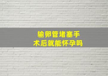 输卵管堵塞手术后就能怀孕吗