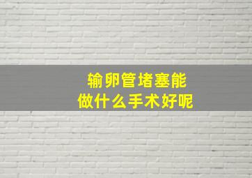 输卵管堵塞能做什么手术好呢