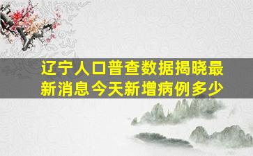 辽宁人口普查数据揭晓最新消息今天新增病例多少