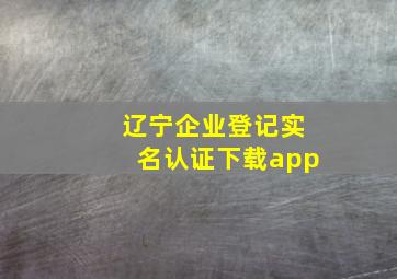 辽宁企业登记实名认证下载app