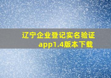 辽宁企业登记实名验证app1.4版本下载