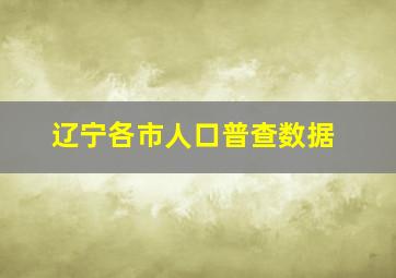 辽宁各市人口普查数据