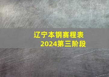 辽宁本钢赛程表2024第三阶段