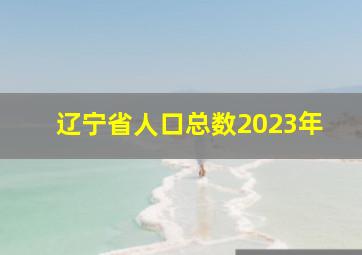 辽宁省人口总数2023年