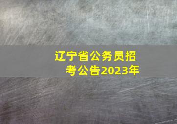 辽宁省公务员招考公告2023年