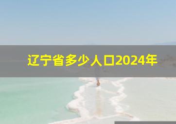 辽宁省多少人口2024年