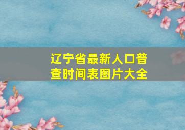 辽宁省最新人口普查时间表图片大全