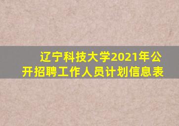 辽宁科技大学2021年公开招聘工作人员计划信息表