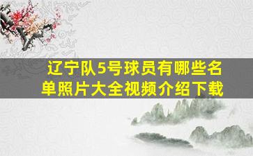 辽宁队5号球员有哪些名单照片大全视频介绍下载