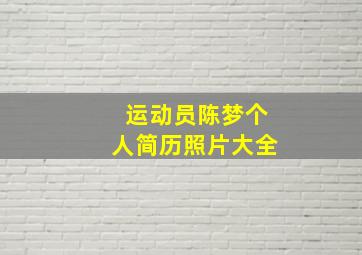 运动员陈梦个人简历照片大全