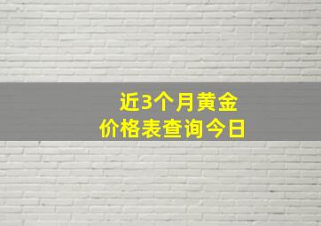 近3个月黄金价格表查询今日