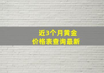 近3个月黄金价格表查询最新