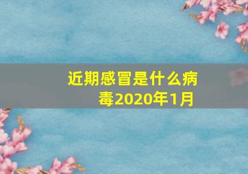 近期感冒是什么病毒2020年1月