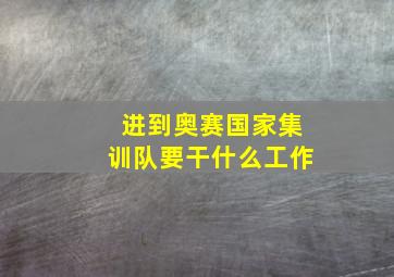 进到奥赛国家集训队要干什么工作