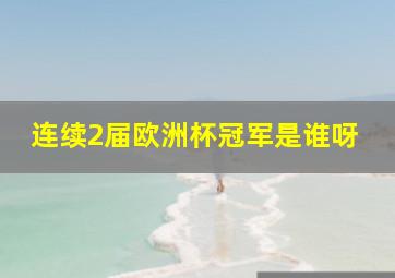 连续2届欧洲杯冠军是谁呀