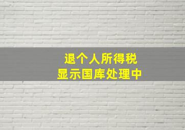 退个人所得税显示国库处理中