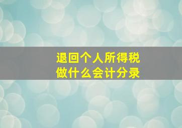 退回个人所得税做什么会计分录