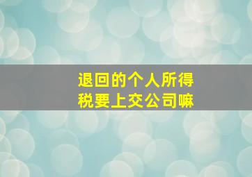 退回的个人所得税要上交公司嘛